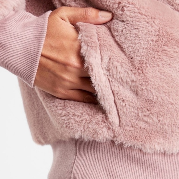 Athleta Teddy Ritual Mauve Pink Jacket Coat XS - Picture 3 of 6